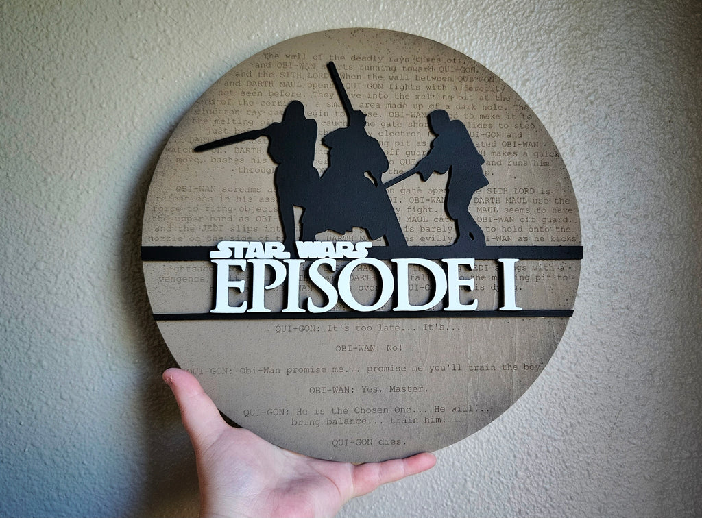 Handmade Made-To-Order 11.5" Round Modern Star Space Wars Episode Wall Decor