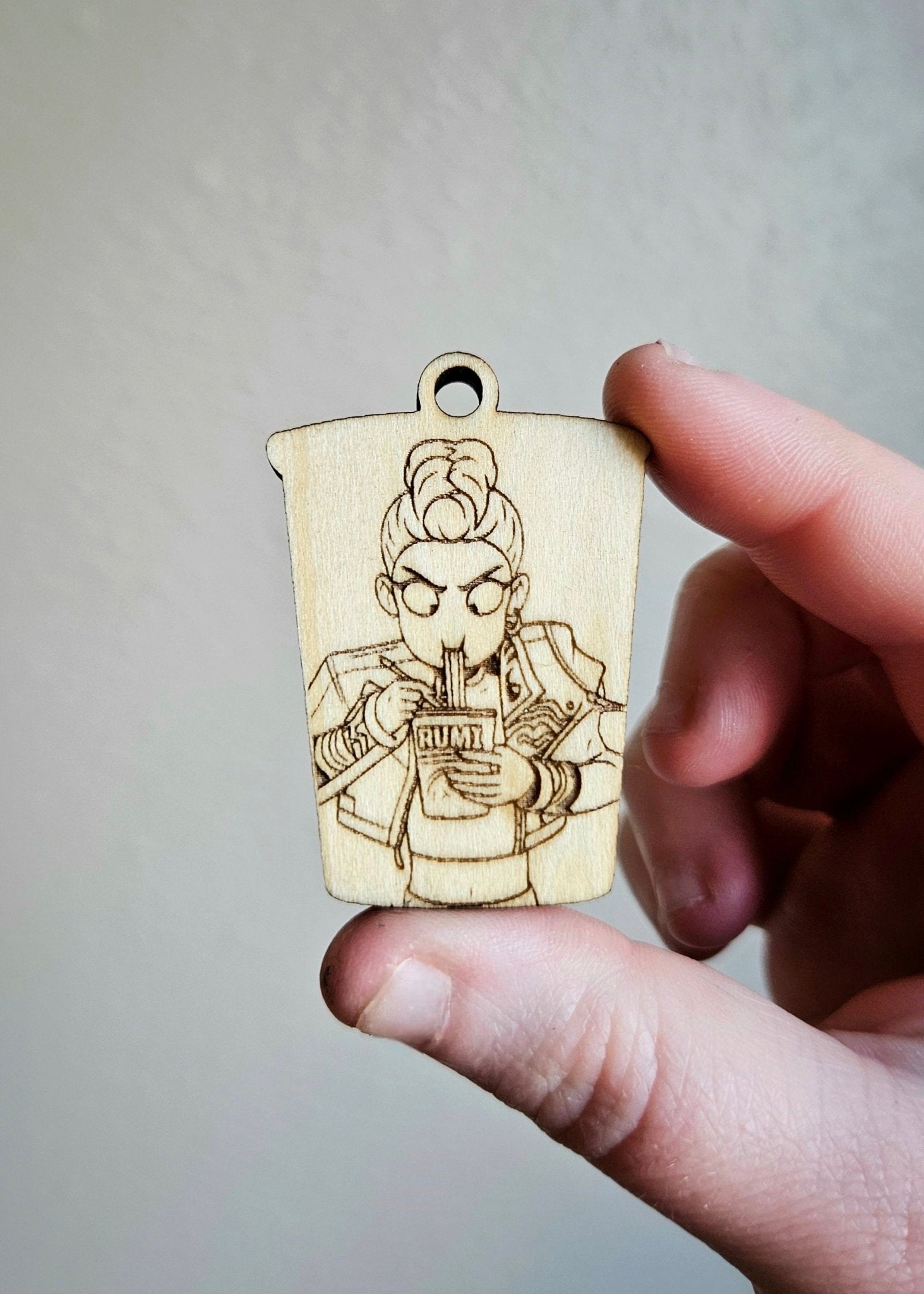 Handmade Made - To - Order 2" Wooden Ramyeon Kpop Movie Inspired Keychain - Wynne & Wiley