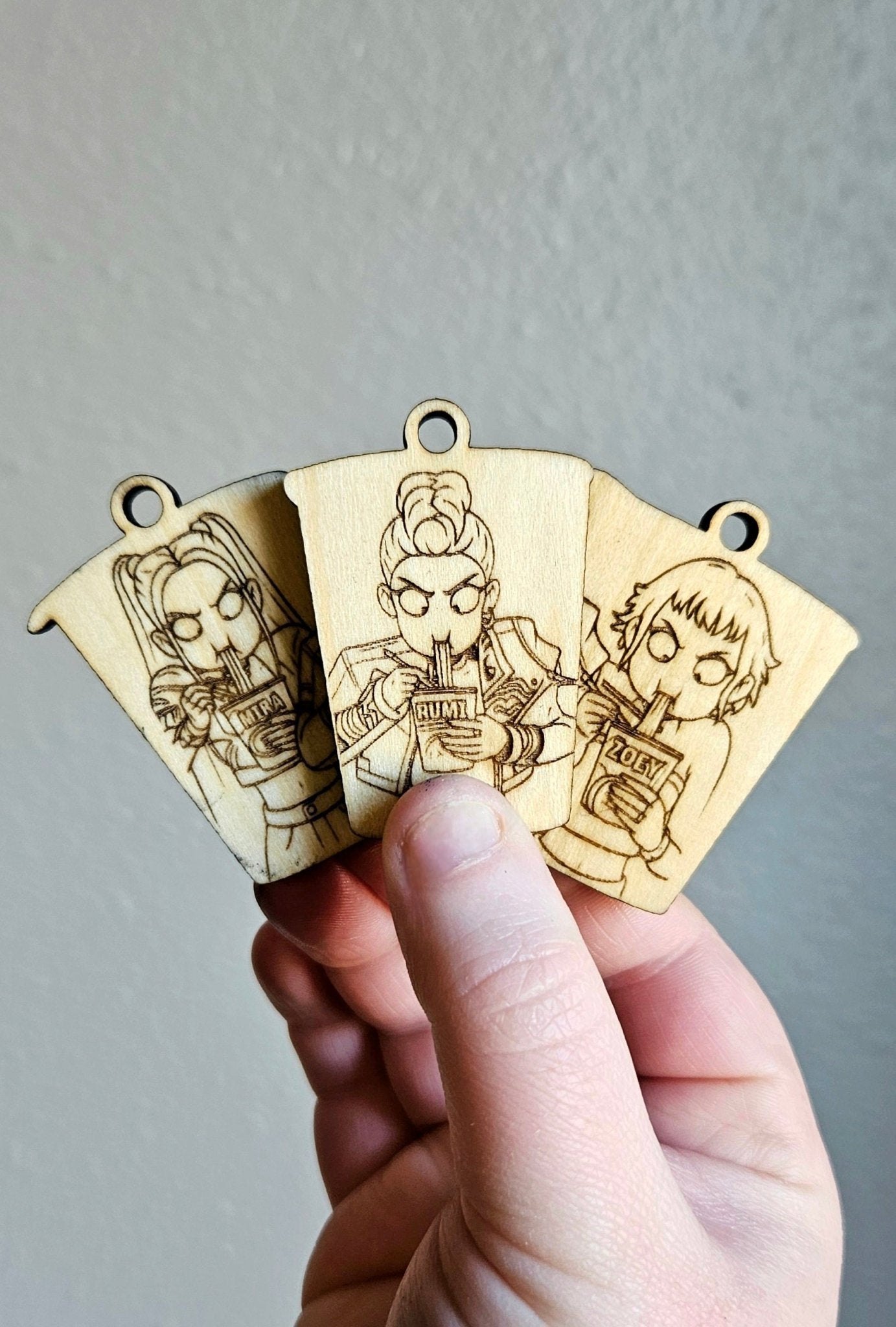 Handmade Made - To - Order 2" Wooden Ramyeon Kpop Movie Inspired Keychain - Wynne & Wiley