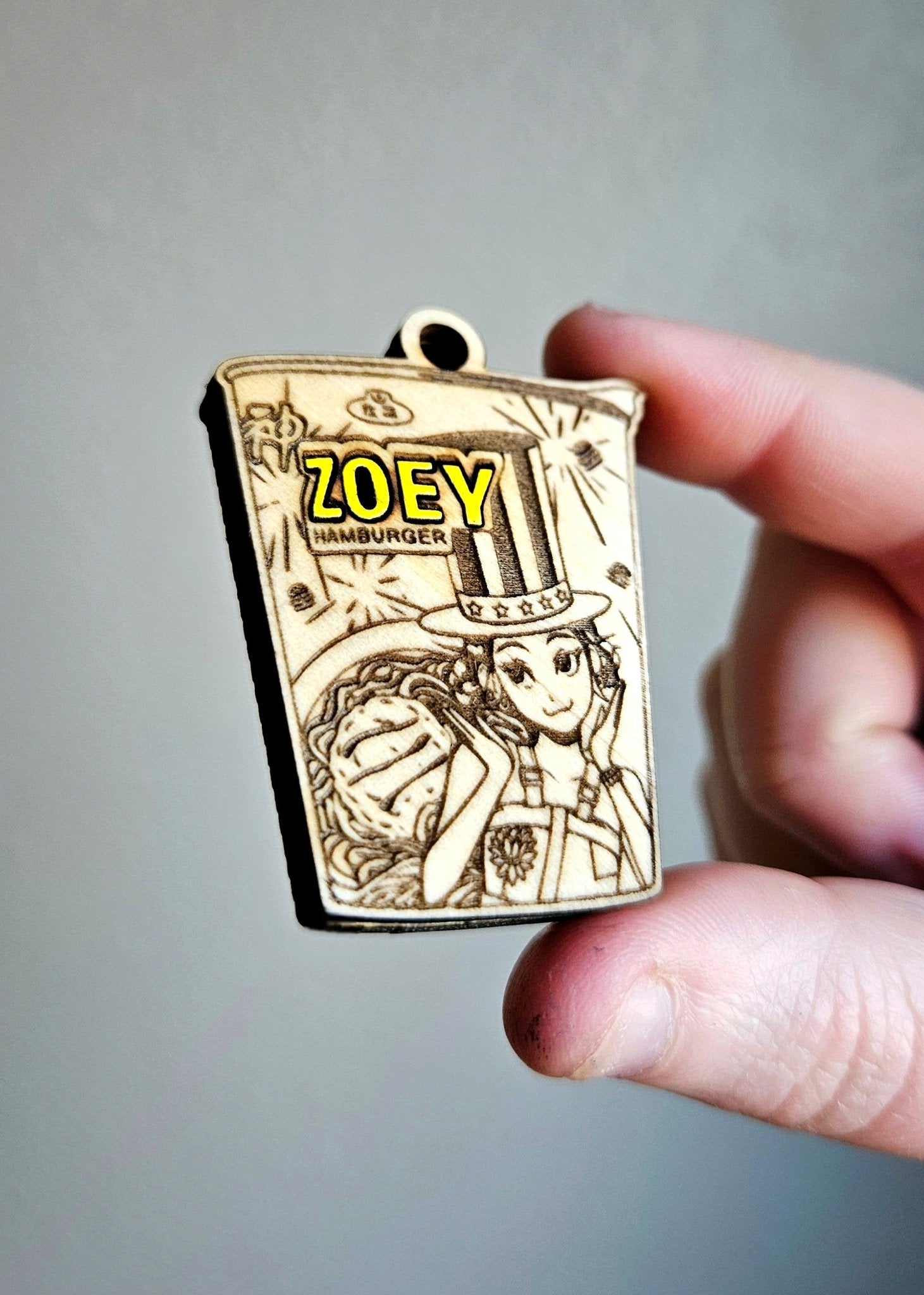 Handmade Made - To - Order 2" Wooden Ramyeon Kpop Movie Inspired Keychain - Wynne & Wiley