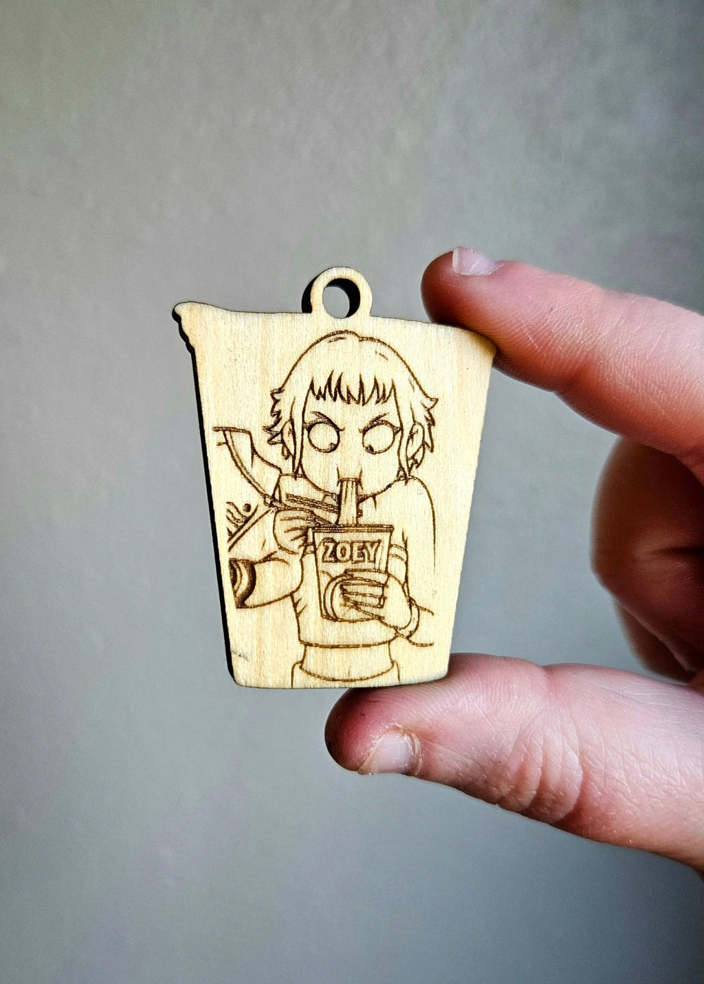 Handmade Made - To - Order 2" Wooden Ramyeon Kpop Movie Inspired Keychain - Wynne & Wiley