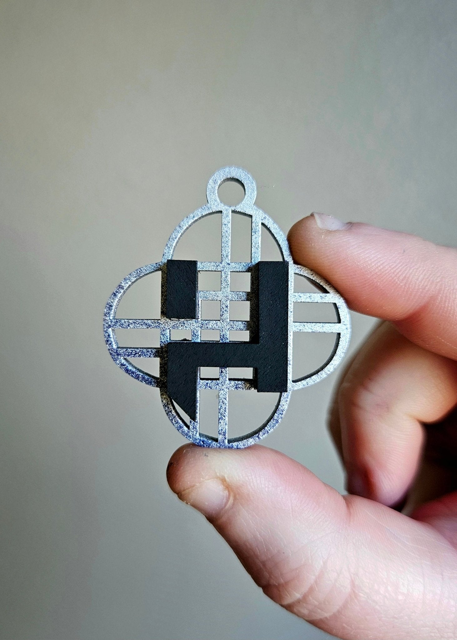 Handmade Made - To - Order 1.5" Wooden Layered Huntrix Logo Movie Inspired Keychain - Wynne & Wiley