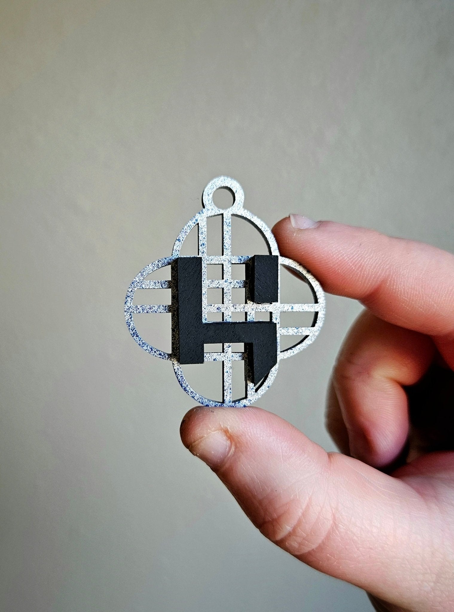 Handmade Made - To - Order 1.5" Wooden Layered Huntrix Logo Movie Inspired Keychain - Wynne & Wiley