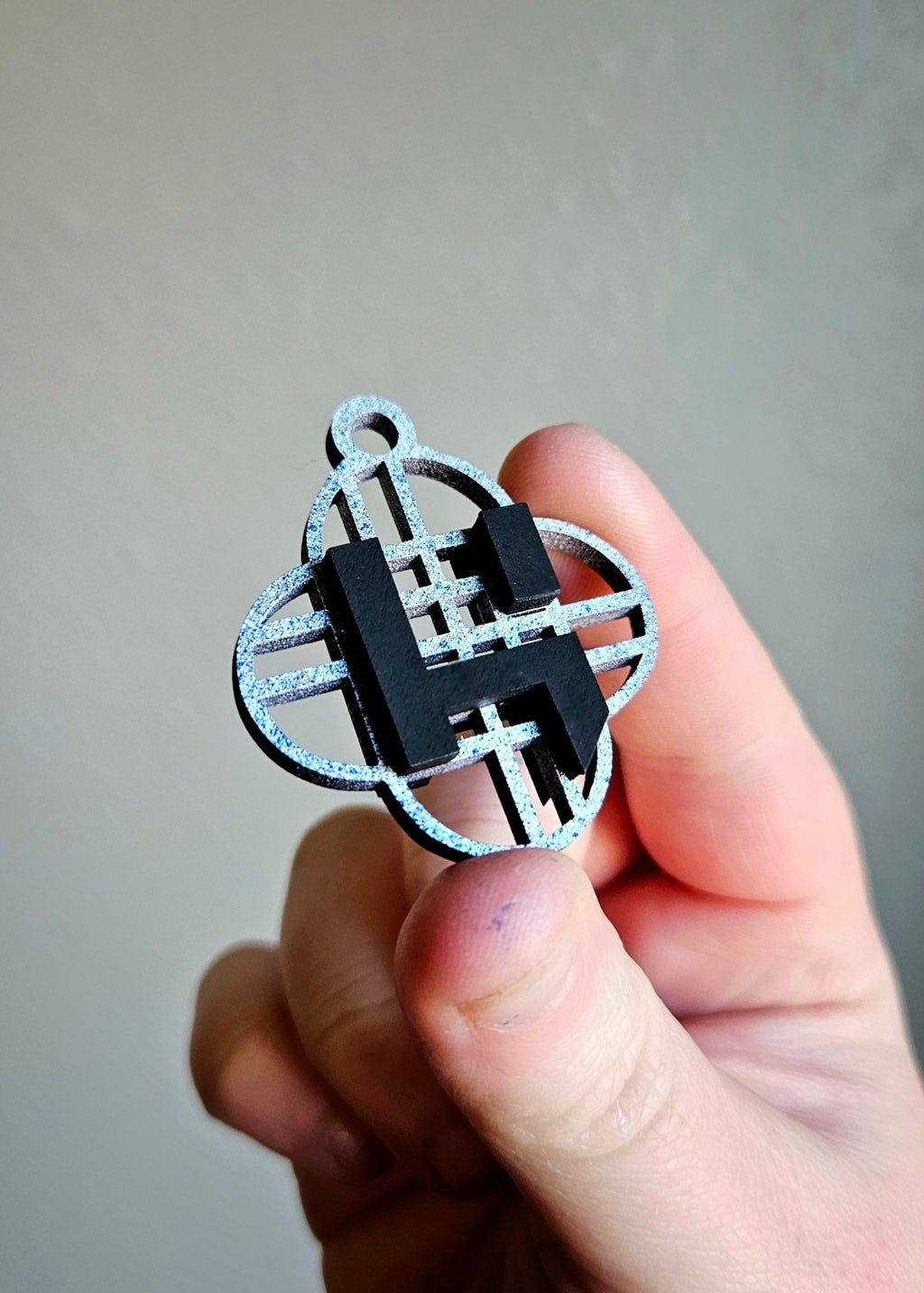 Handmade Made - To - Order 1.5" Wooden Layered Huntrix Logo Movie Inspired Keychain - Wynne & Wiley