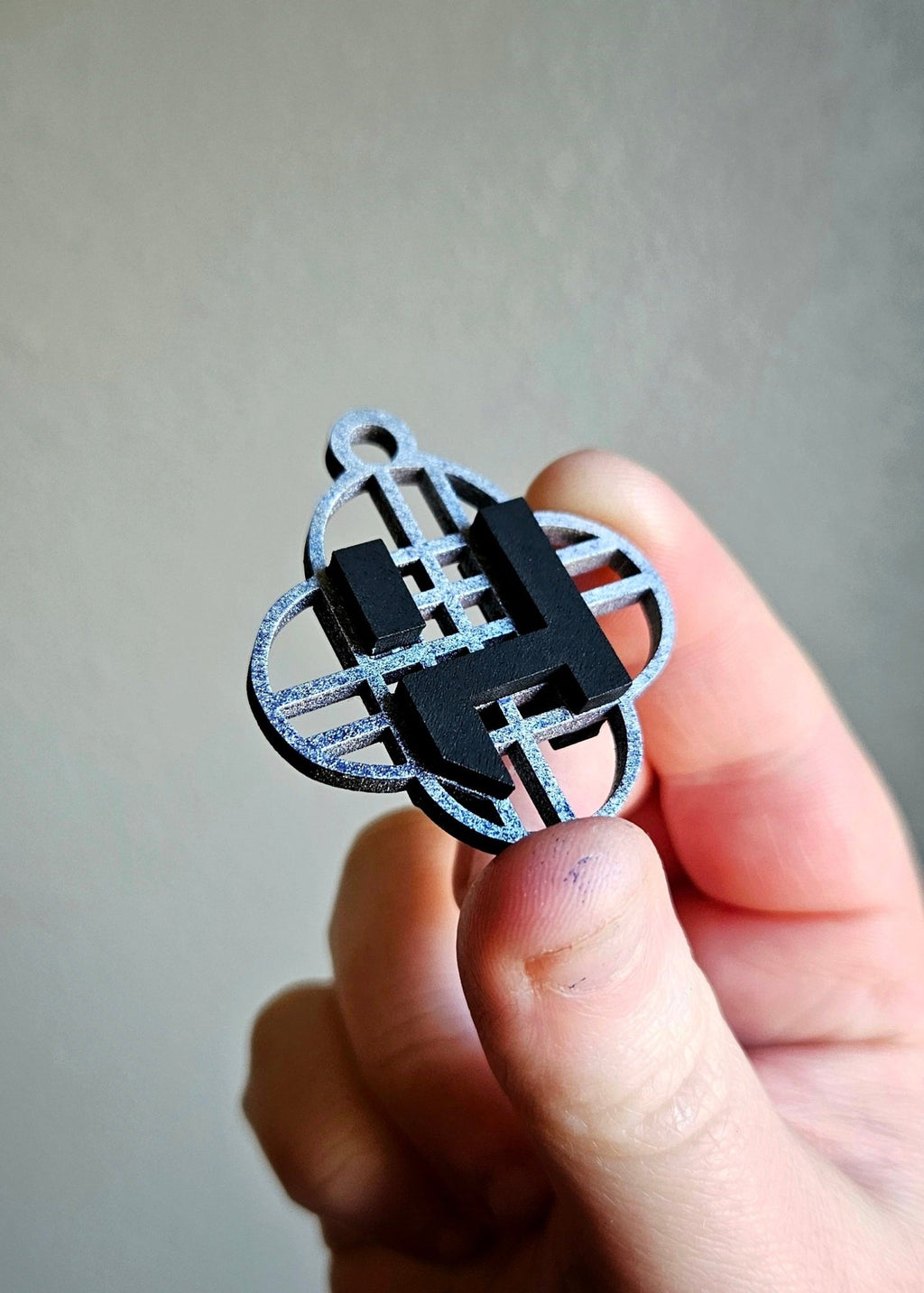 Handmade Made - To - Order 1.5" Wooden Layered Huntrix Logo Movie Inspired Keychain - Wynne & Wiley