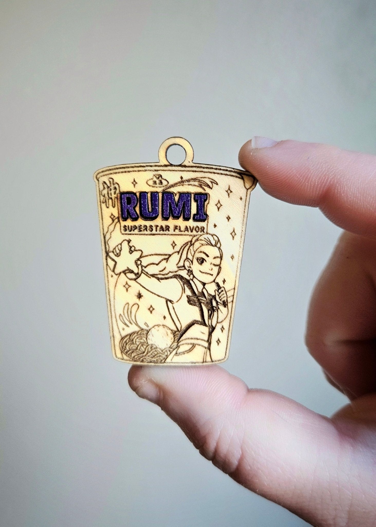 Handmade Made - To - Order 2" Wooden Ramyeon Kpop Movie Inspired Keychain - Wynne & Wiley