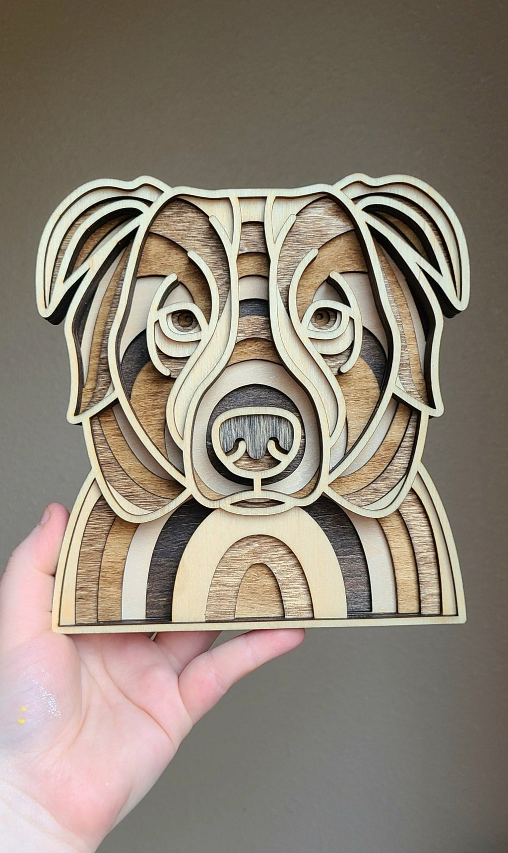 Handmade Made - To - Order Personalized Wooden Layered Pup Portraits - Wynne & Wiley