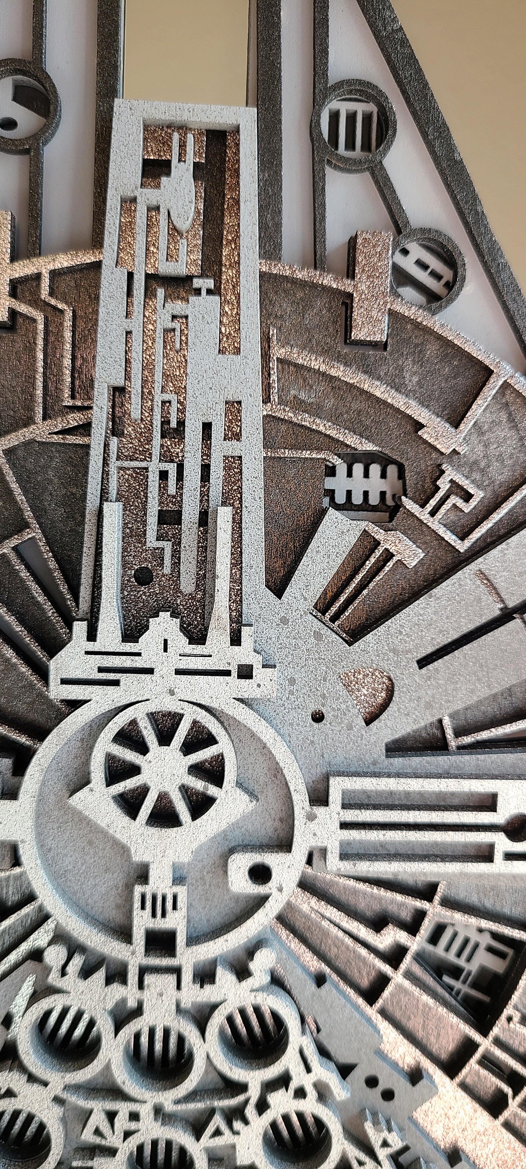 Handmade Made-To-Order 9" Wooden Layered Smuggler Starship Millennium Falcon Movie Inspired Wall Decor