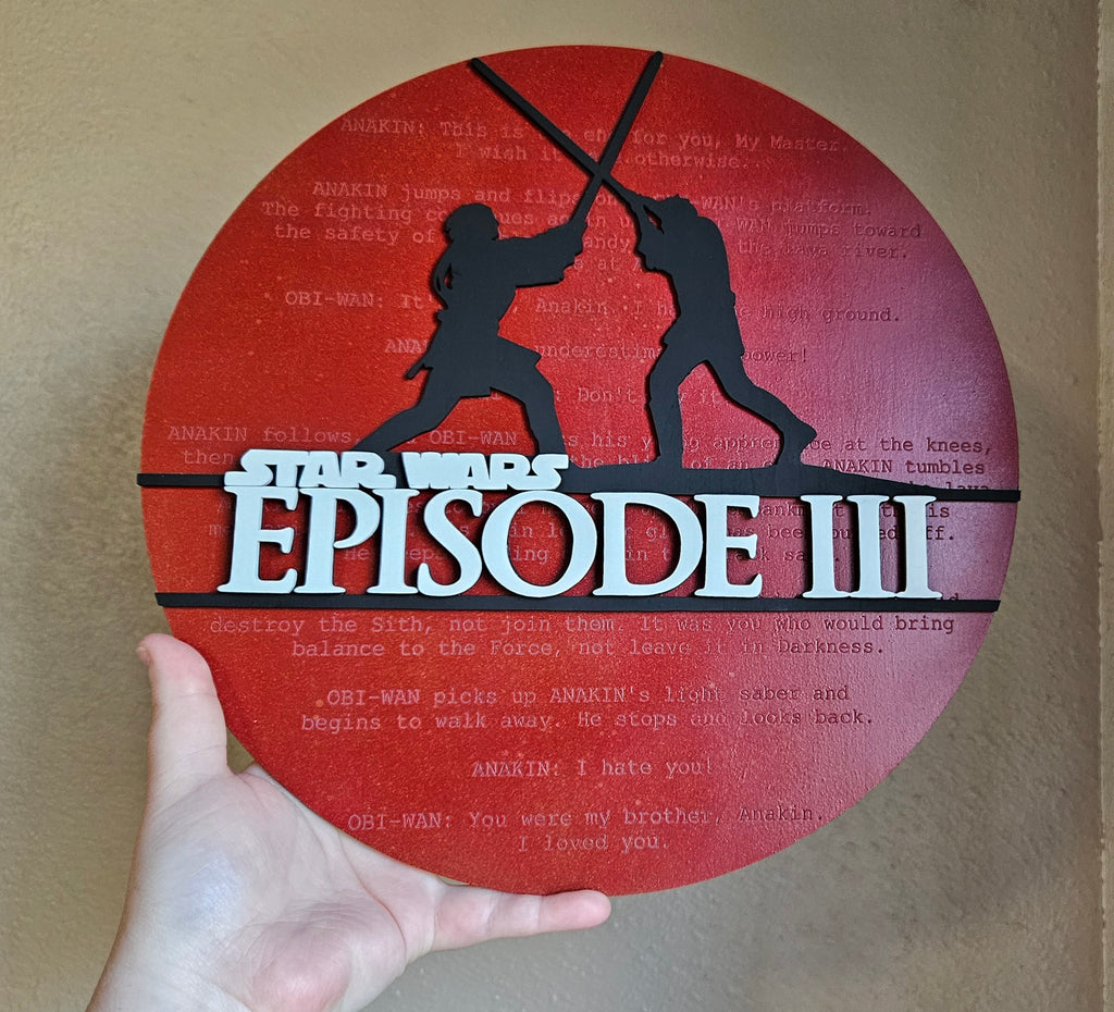 Handmade Made-To-Order 11.5" Round Modern Star Space Wars Episode Wall Decor