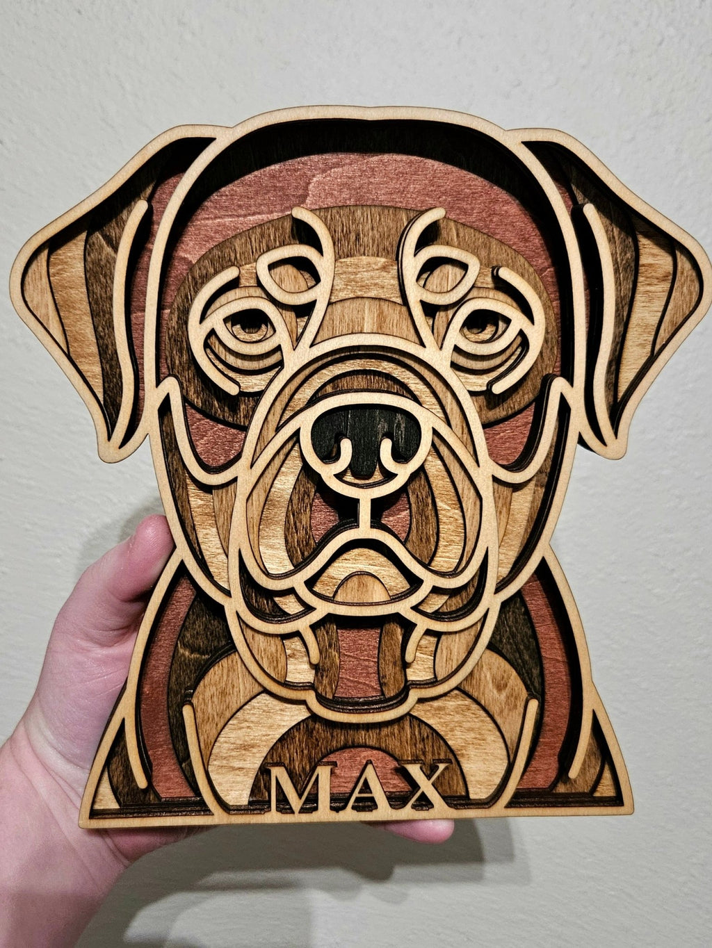 Handmade Made - To - Order Personalized Wooden Layered Pup Portraits - Wynne & Wiley