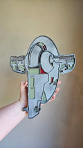 Handmade Made - To - Order 10.6" Wooden Layered Jango/Boba Fett Slave 1 Starfighter Movie Inspired Wall Decor - Wynne & Wiley