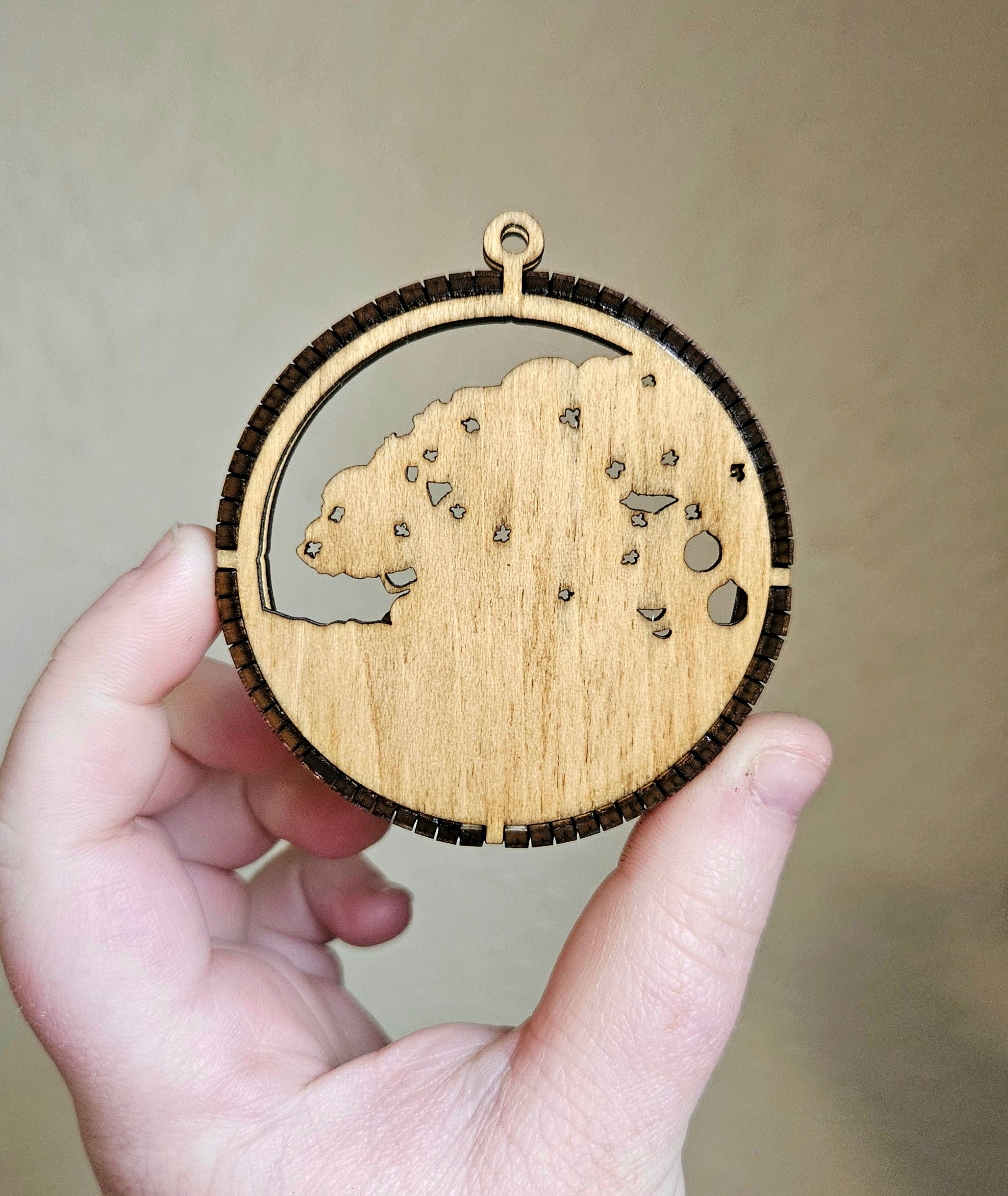 Handmade Made-To-Order 2.8" Layered Cartoon Blue Dog Kids Show Inspired Ornament