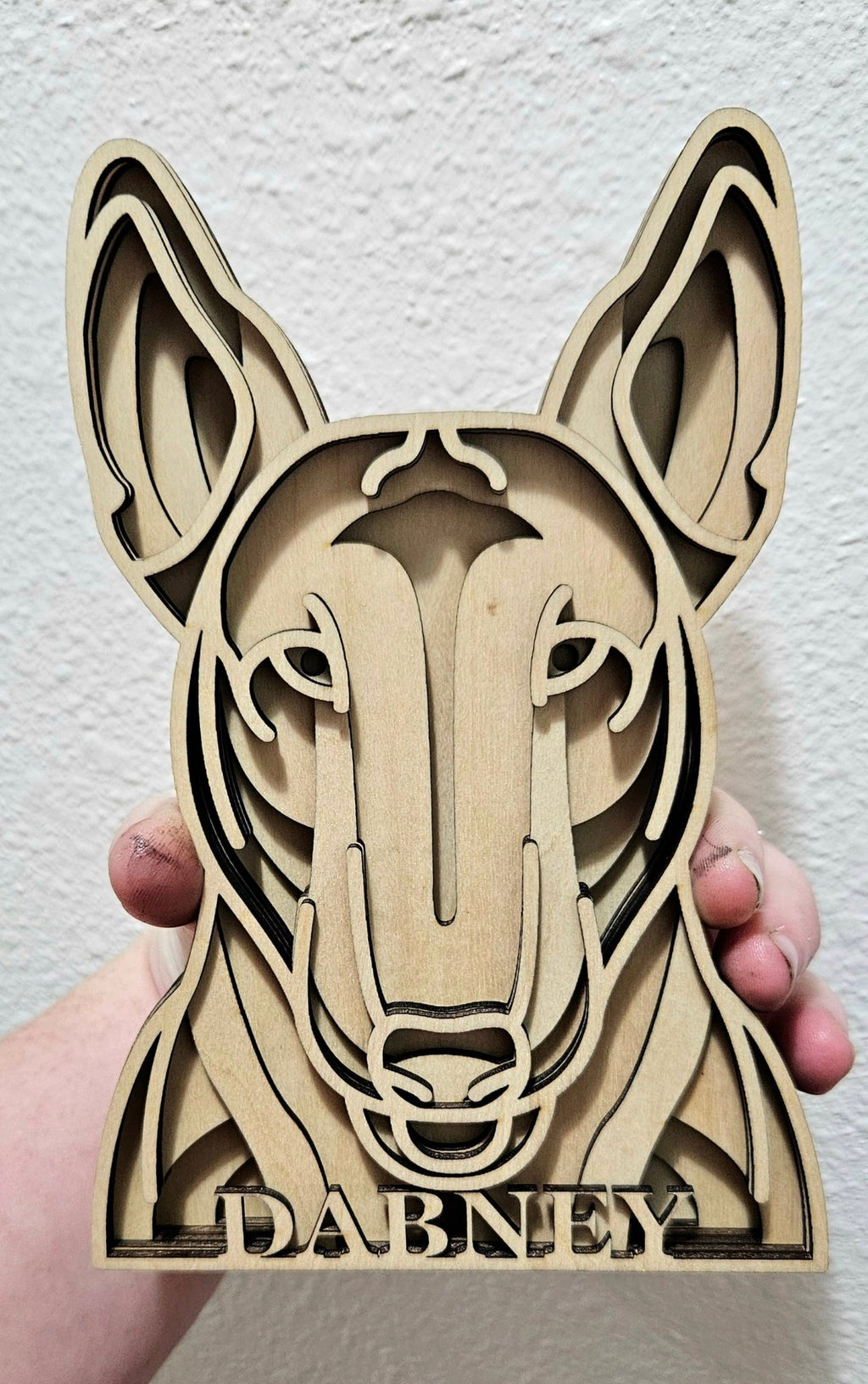 Handmade Made - To - Order Personalized Wooden Layered Pup Portraits - Wynne & Wiley