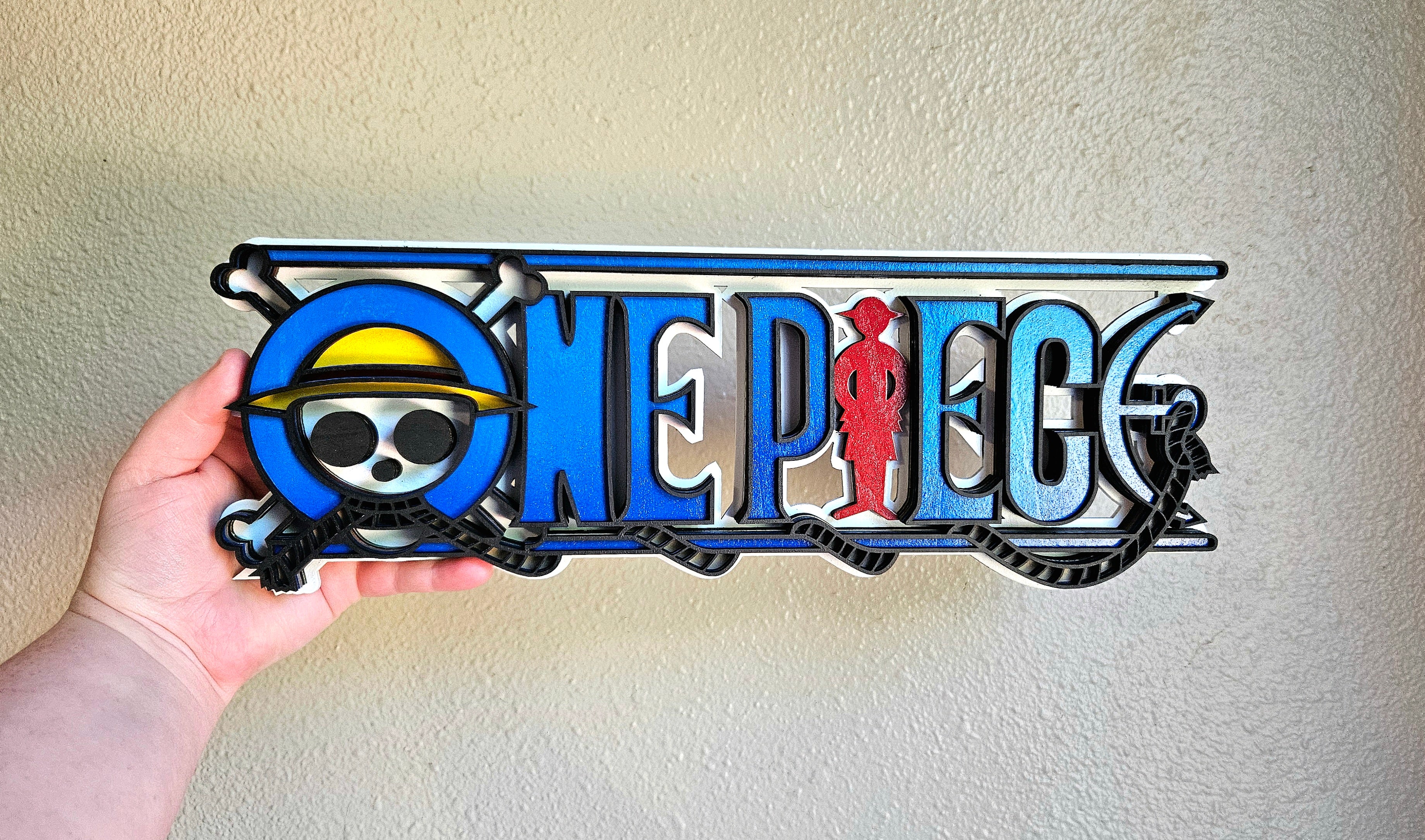 Handmade Made-To-Order 14.25" Wooden Layered Anime TCG Sign Wall Art