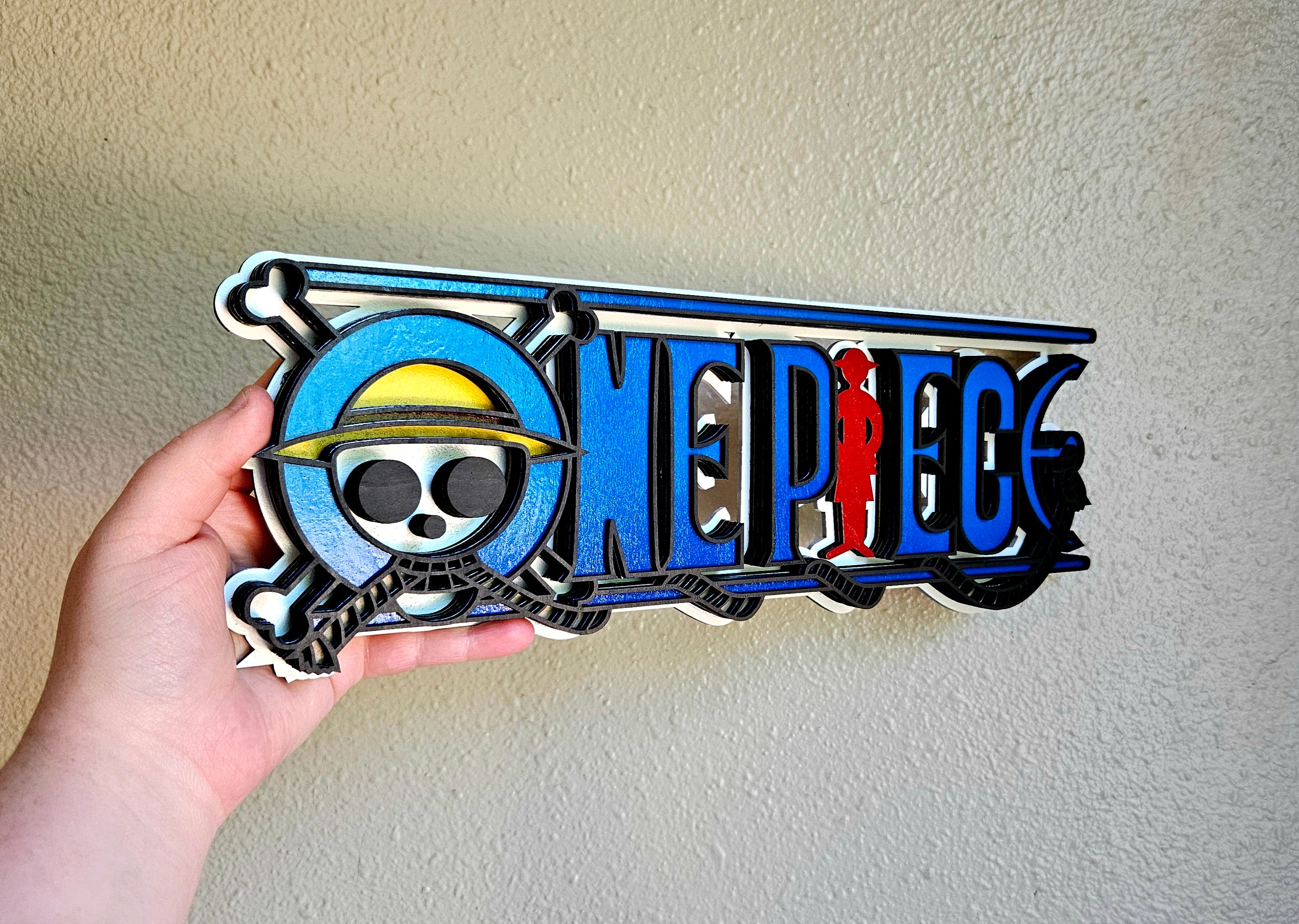 Handmade Made-To-Order 14.25" Wooden Layered Anime TCG Sign Wall Art