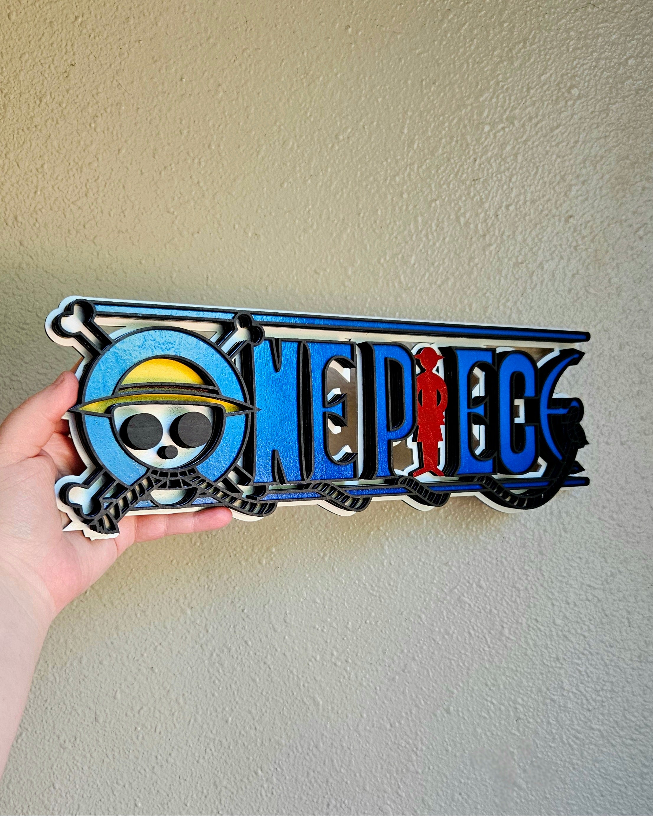 Handmade Made-To-Order 14.25" Wooden Layered Anime TCG Sign Wall Art
