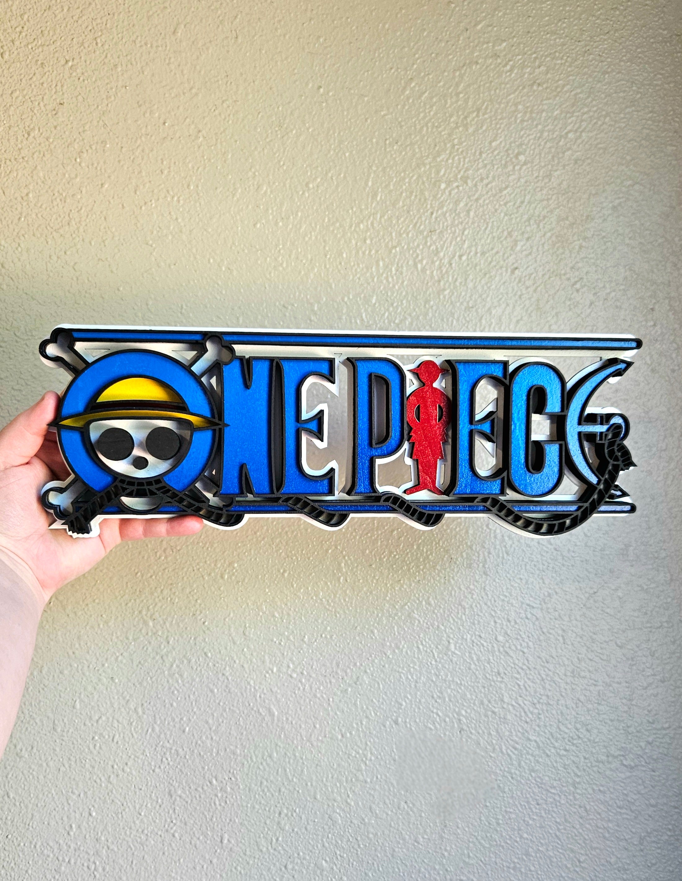 Handmade Made-To-Order 14.25" Wooden Layered Anime TCG Sign Wall Art