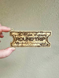 Handmade Made - To - Order Wooden 4" North Polar Train Ticket Christmas Ornament - Wynne & Wiley