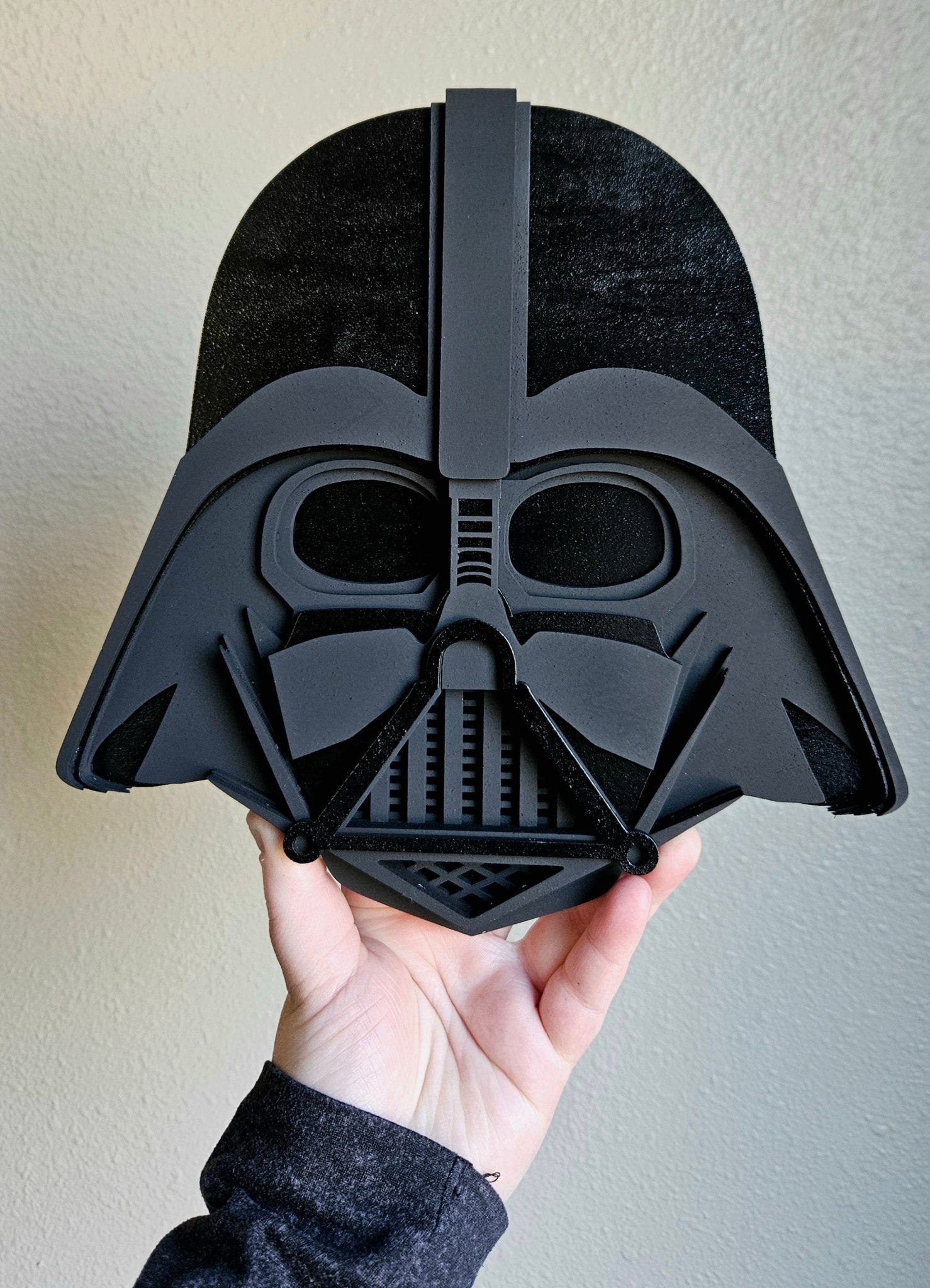 Handmade Made - To - Order 9" Wooden Layered Sith Helmet Movie Inspired Wall Decor - Wynne & Wiley