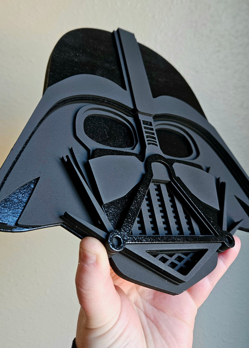 Handmade Made - To - Order 9" Wooden Layered Sith Helmet Movie Inspired Wall Decor - Wynne & Wiley