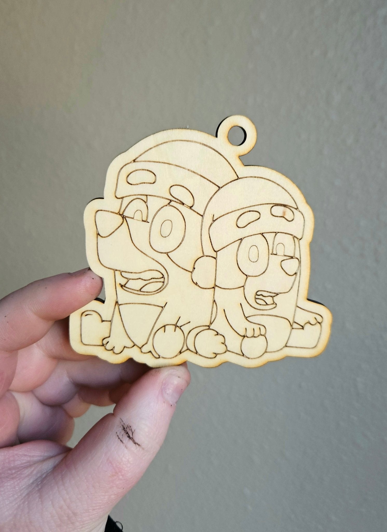 Handmade Made - To - Order 3.25" Wooden Coloring Ornaments - Wynne & Wiley