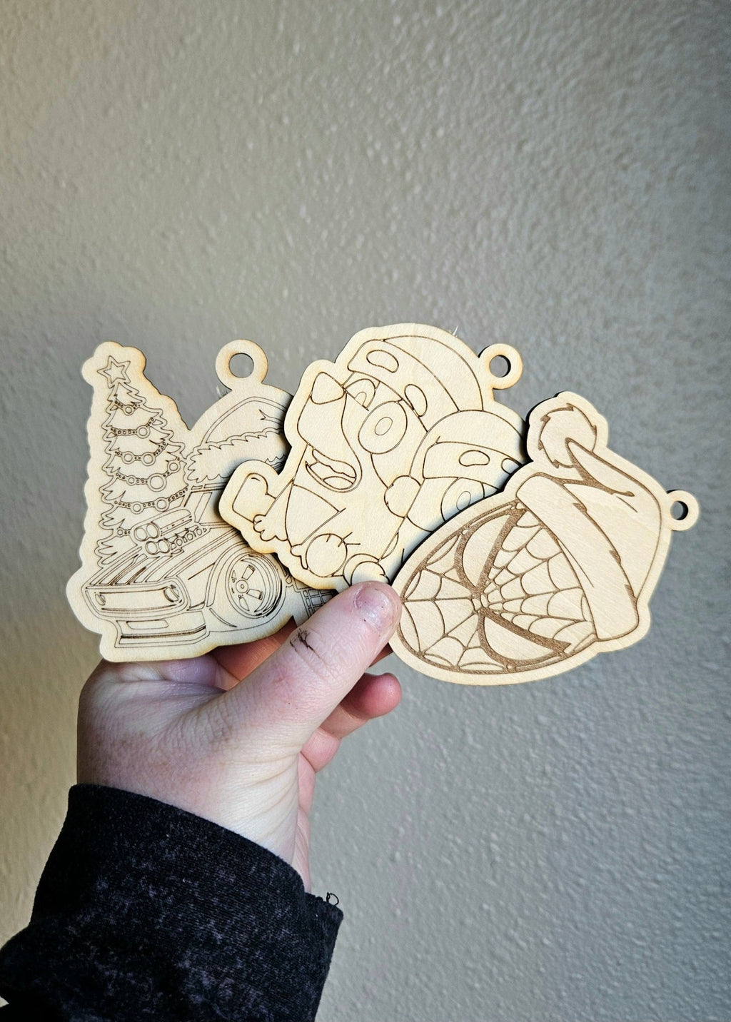 Handmade Made - To - Order 3.25" Wooden Coloring Ornaments - Wynne & Wiley