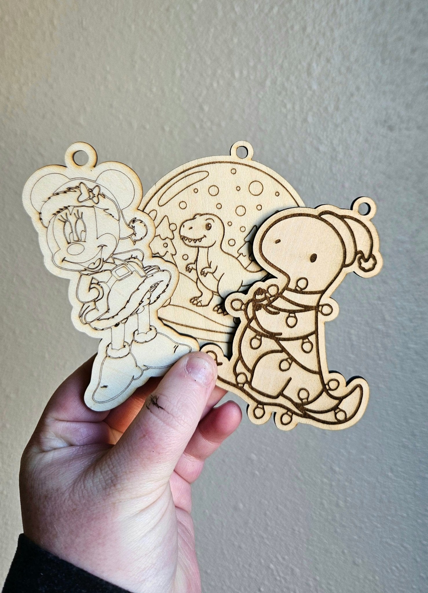 Handmade Made - To - Order 3.25" Wooden Coloring Ornaments - Wynne & Wiley