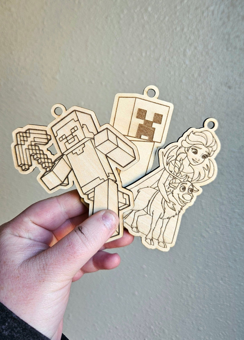 Handmade Made - To - Order 3.25" Wooden Coloring Ornaments - Wynne & Wiley