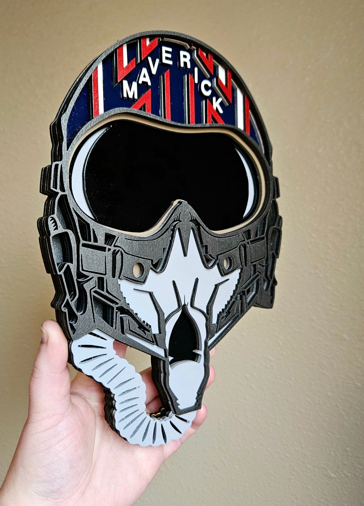 Handmade Made - To - Order 9.75" Wooden Layered Top Gun Maverick Aviation Wall Decor - Wynne & Wiley