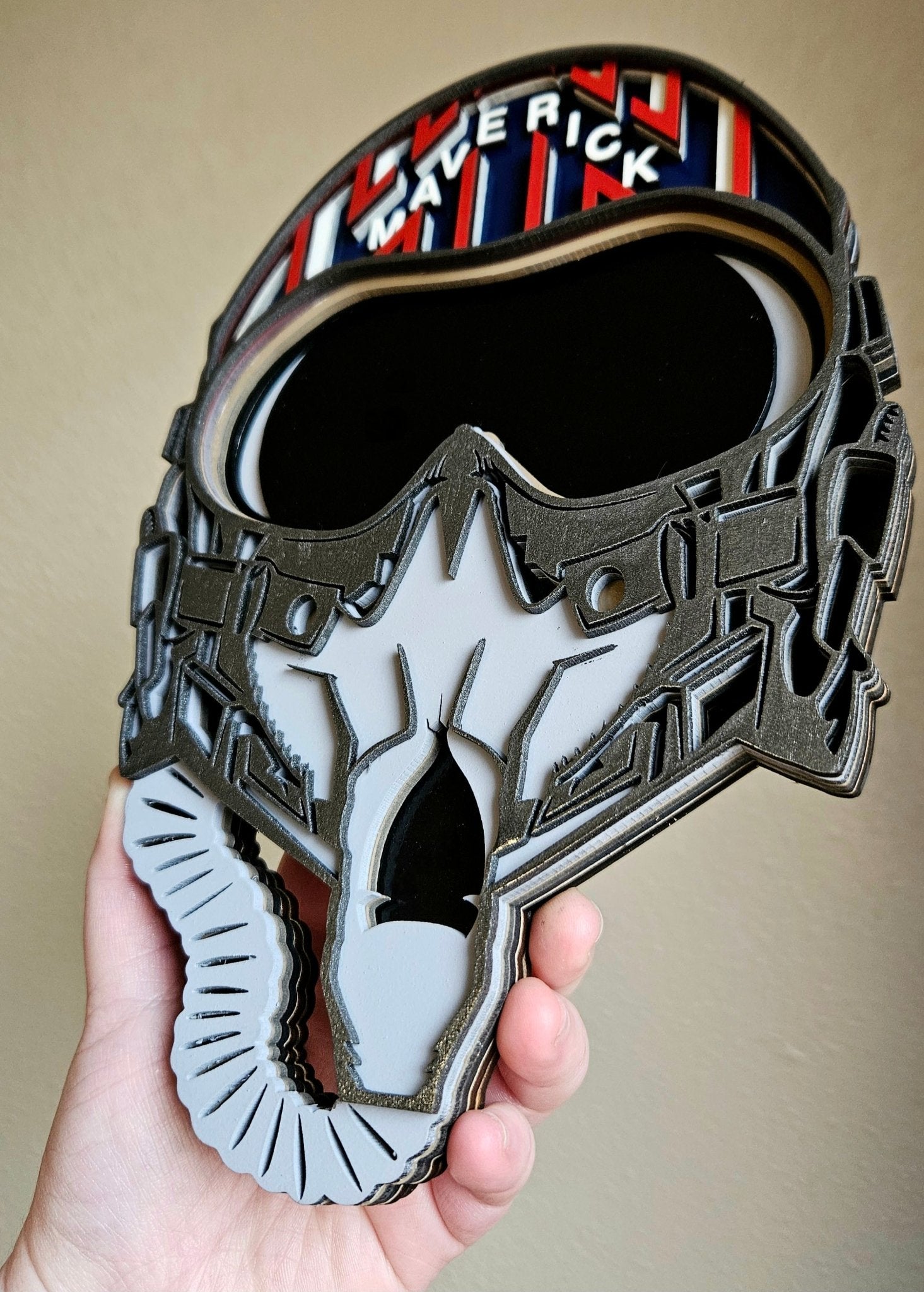 Handmade Made - To - Order 9.75" Wooden Layered Top Gun Maverick Aviation Wall Decor - Wynne & Wiley