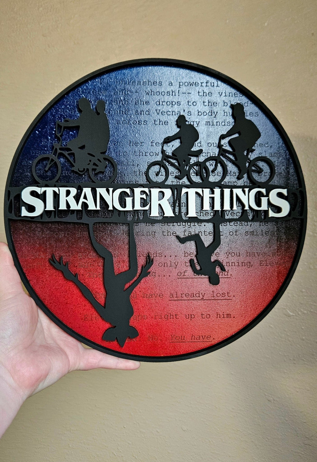Handmade Made - To - Order 11" Wooden Layered Stranger Upside Down TV Series Inspired Wall Decor - Wynne & Wiley