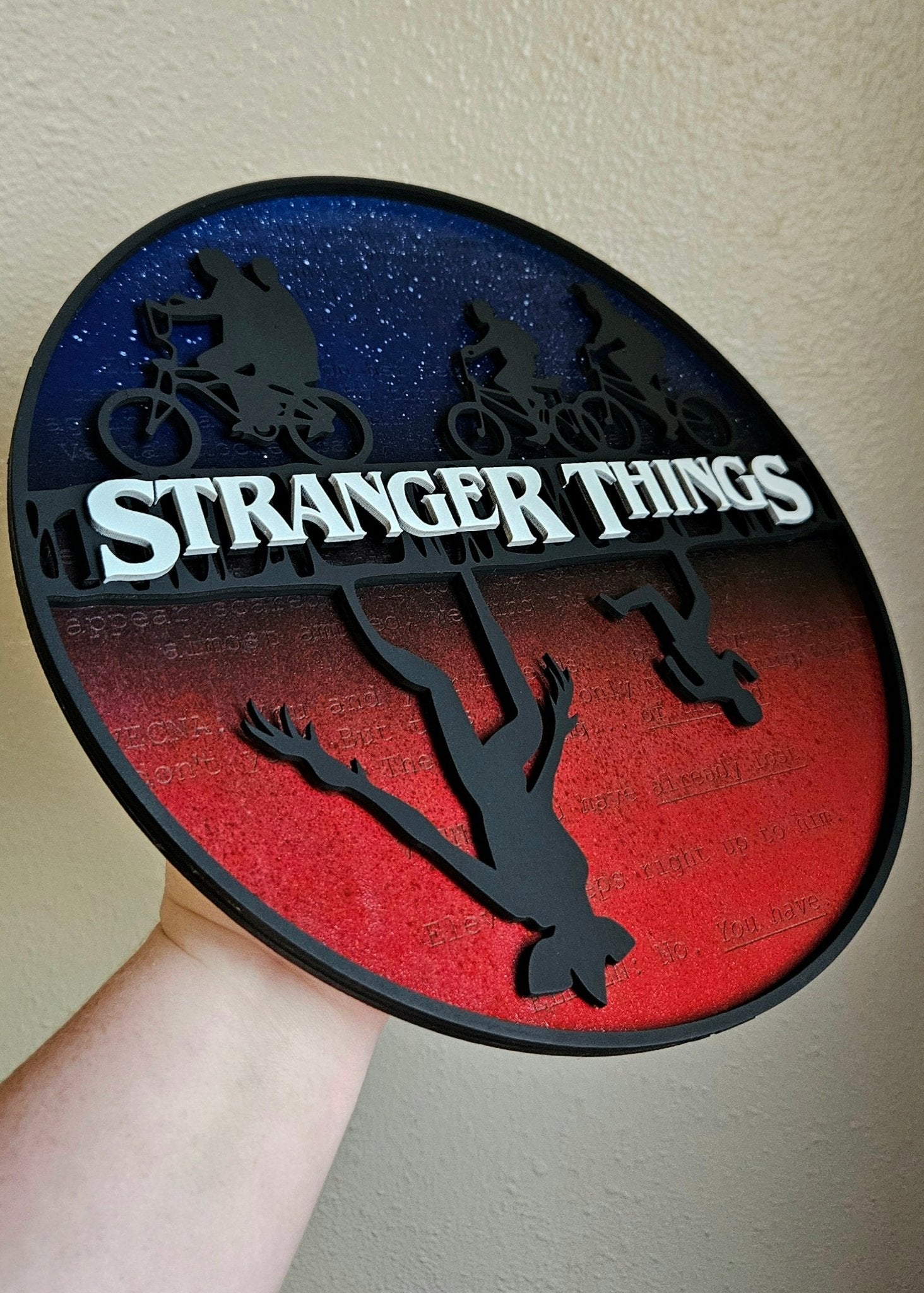 Handmade Made - To - Order 11" Wooden Layered Stranger Upside Down TV Series Inspired Wall Decor - Wynne & Wiley