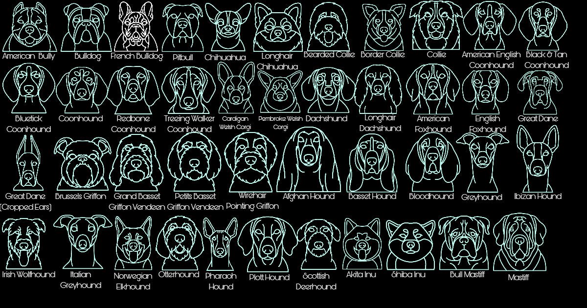 Handmade Made - To - Order Personalized Wooden Layered Pup Portraits - Wynne & Wiley