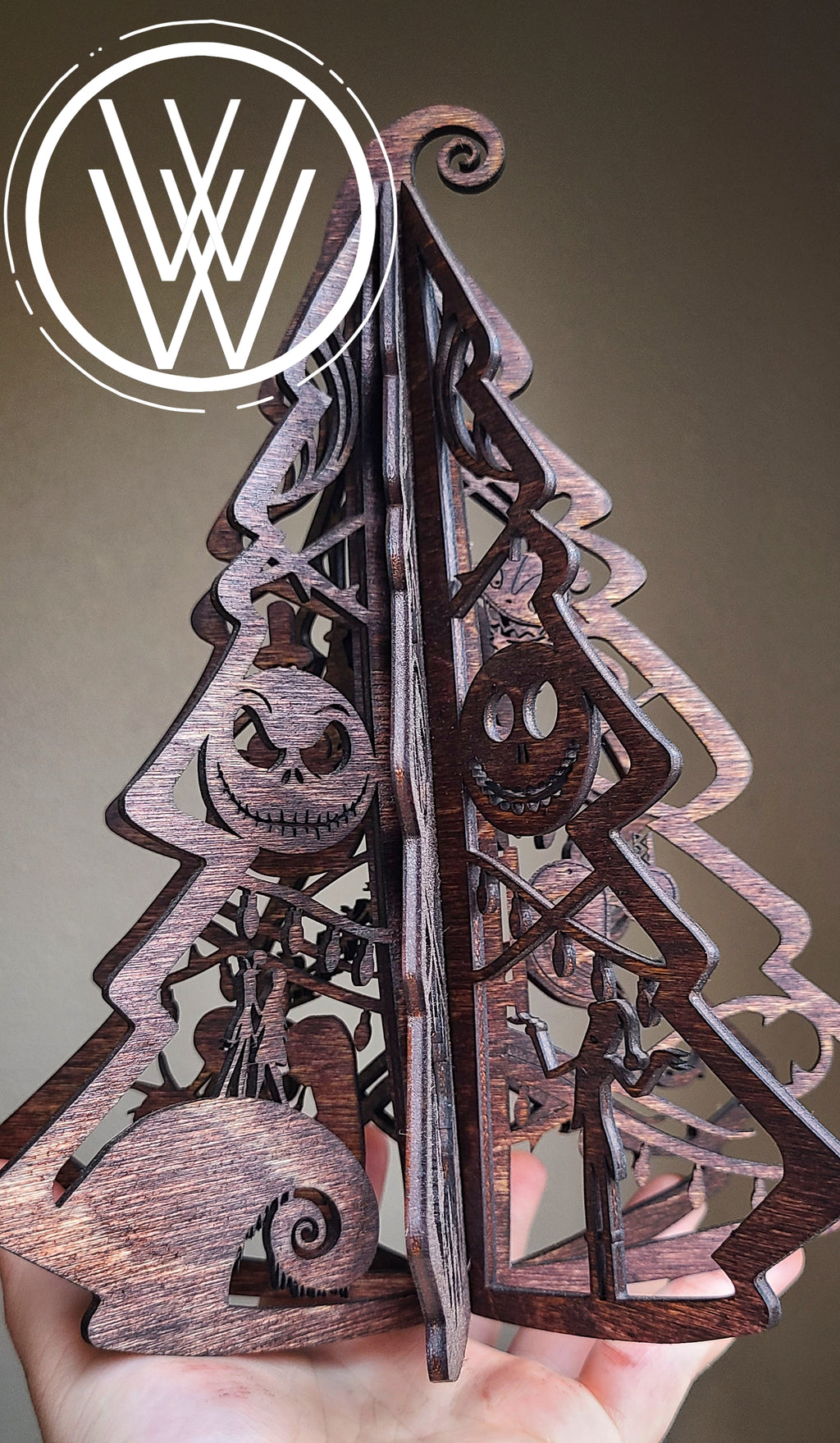 Handmade Made-To-Order 9" Wooden The Nightmare Before Christmas Movie Inspired Tree