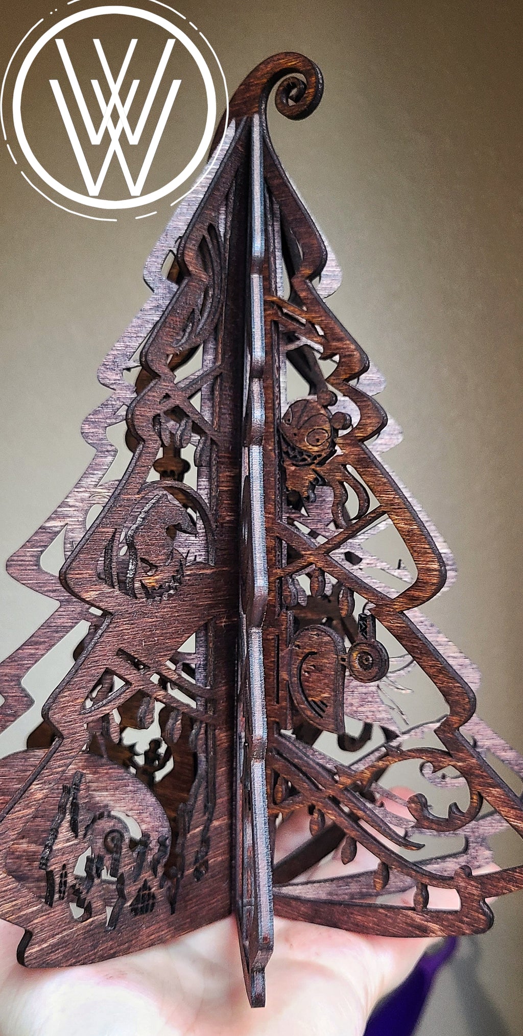 Handmade Made-To-Order 9" Wooden The Nightmare Before Christmas Movie Inspired Tree