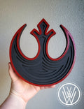 Handmade Made - To - Order 7" Wooden Rebel or Empire Layered Movie Inspired Wall Deor - Wynne & Wiley
