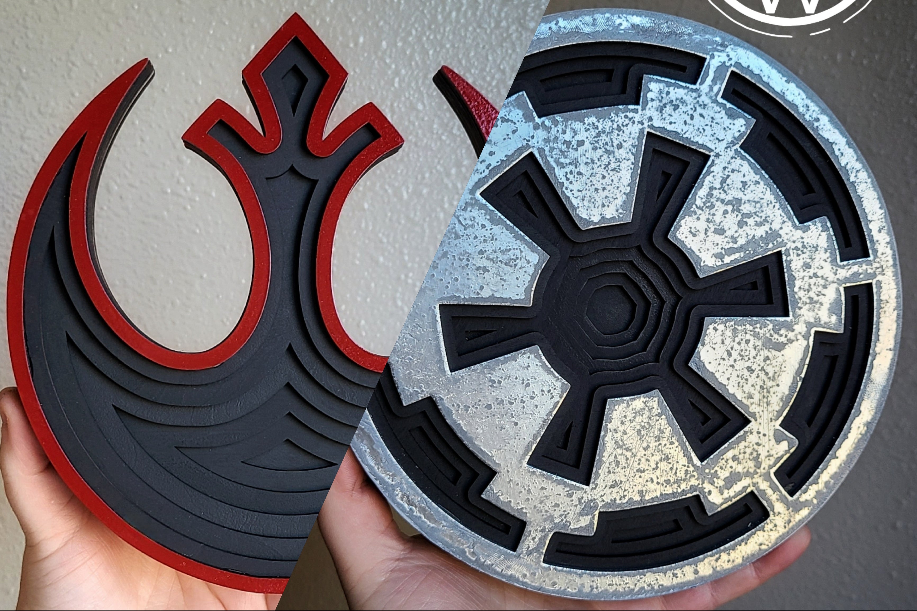 Handmade Made-To-Order 7" Wooden Rebel or Empire Layered Movie Inspired Wall Deor