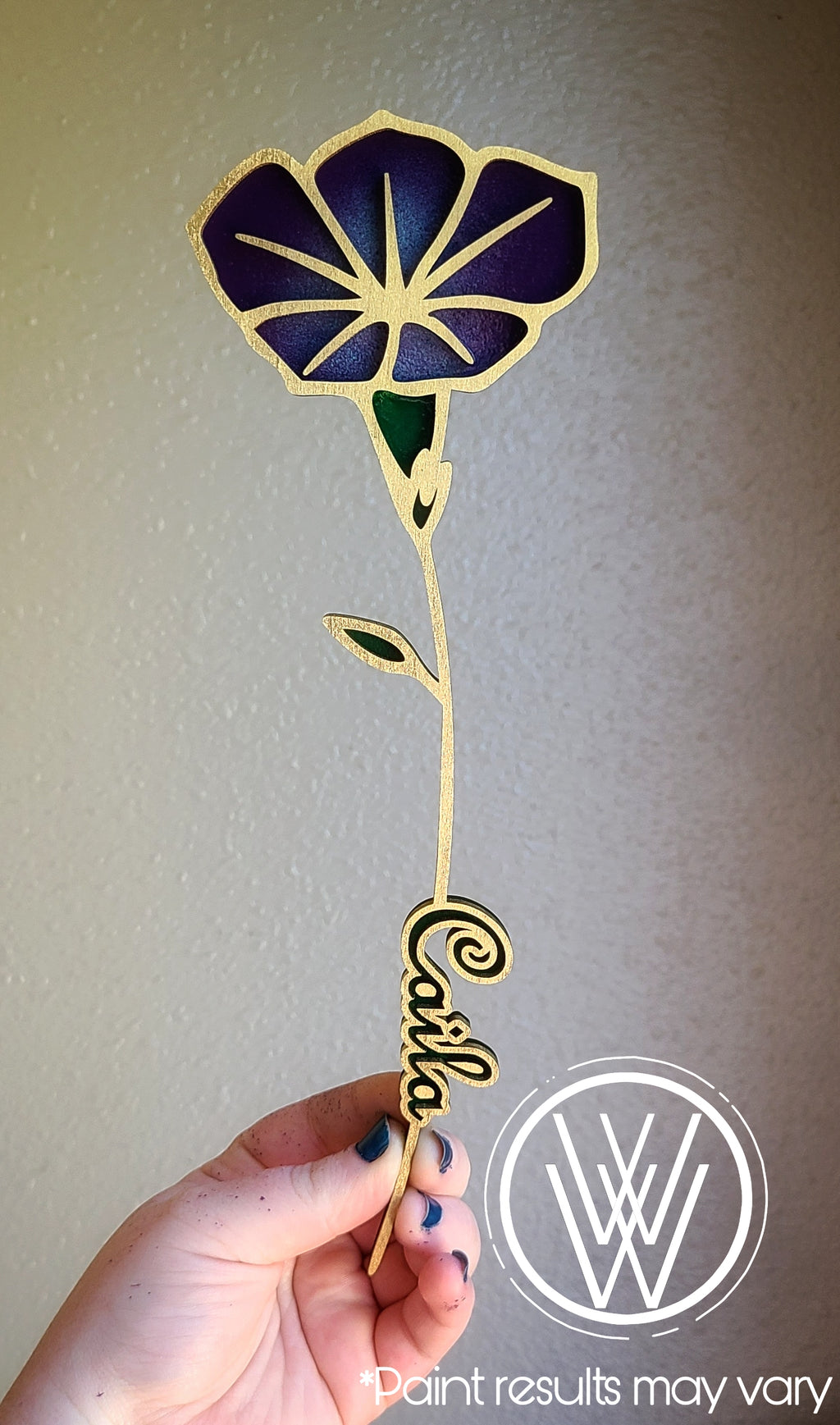 Handmade Made-To-Order 10" Wooden Layered Personalized Flower: Rose, Sunflower, Daisy, Morning Glory, Poppy, Carnation, or Chrysanthemum
