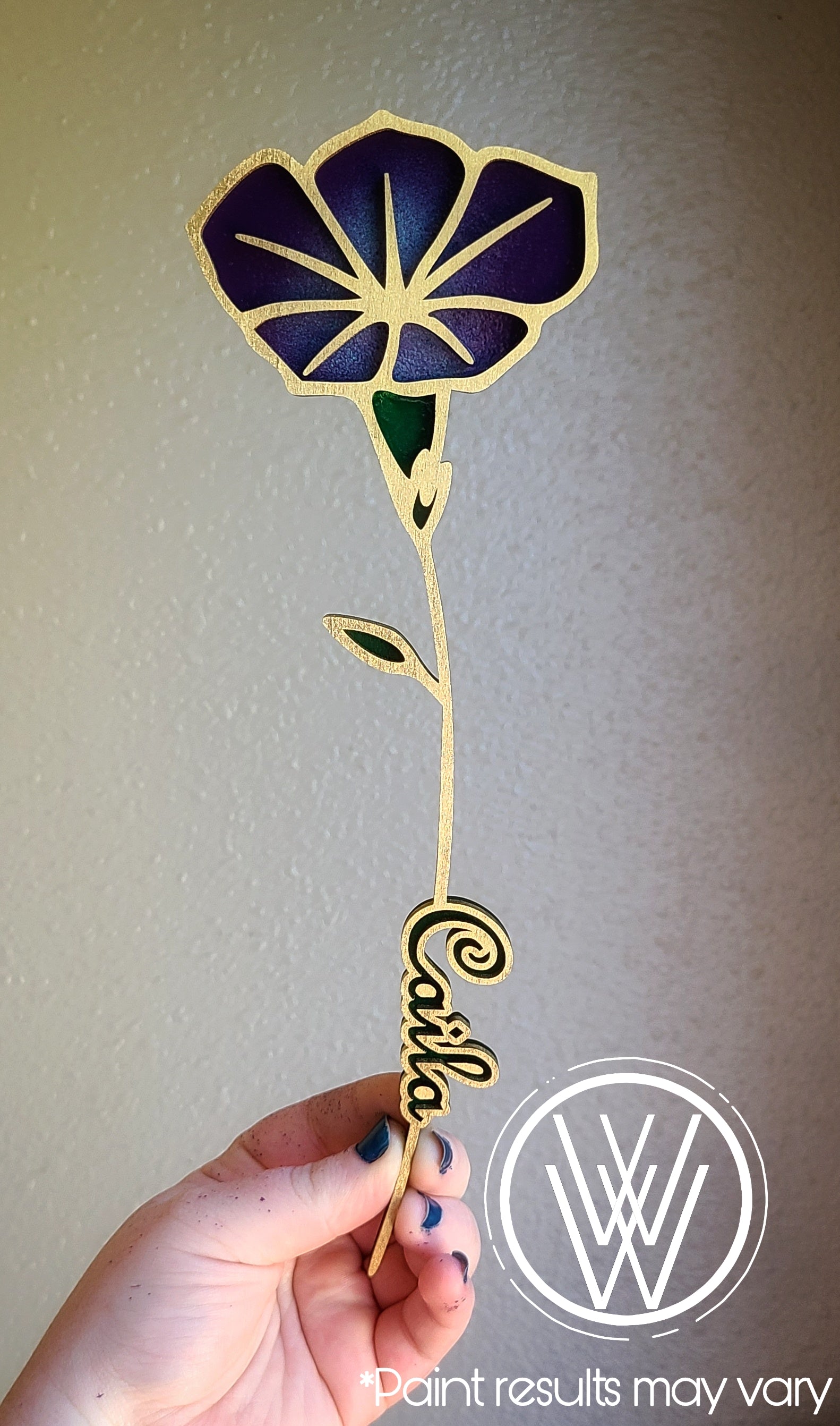 Handmade Made-To-Order 10" Wooden Layered Personalized Flower: Rose, Sunflower, Daisy, Morning Glory, Poppy, Carnation, or Chrysanthemum