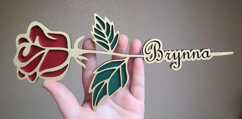 Handmade Made-To-Order 10" Wooden Layered Personalized Flower: Rose, Sunflower, Daisy, Morning Glory, Poppy, Carnation, or Chrysanthemum