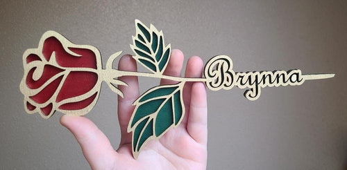 Handmade Made - To - Order 10" Personalized Wooden Layered Flower: Rose, Sunflower, Daisy, Morning Glory, Poppy, Carnation, or Chrysanthemum - Wynne & Wiley