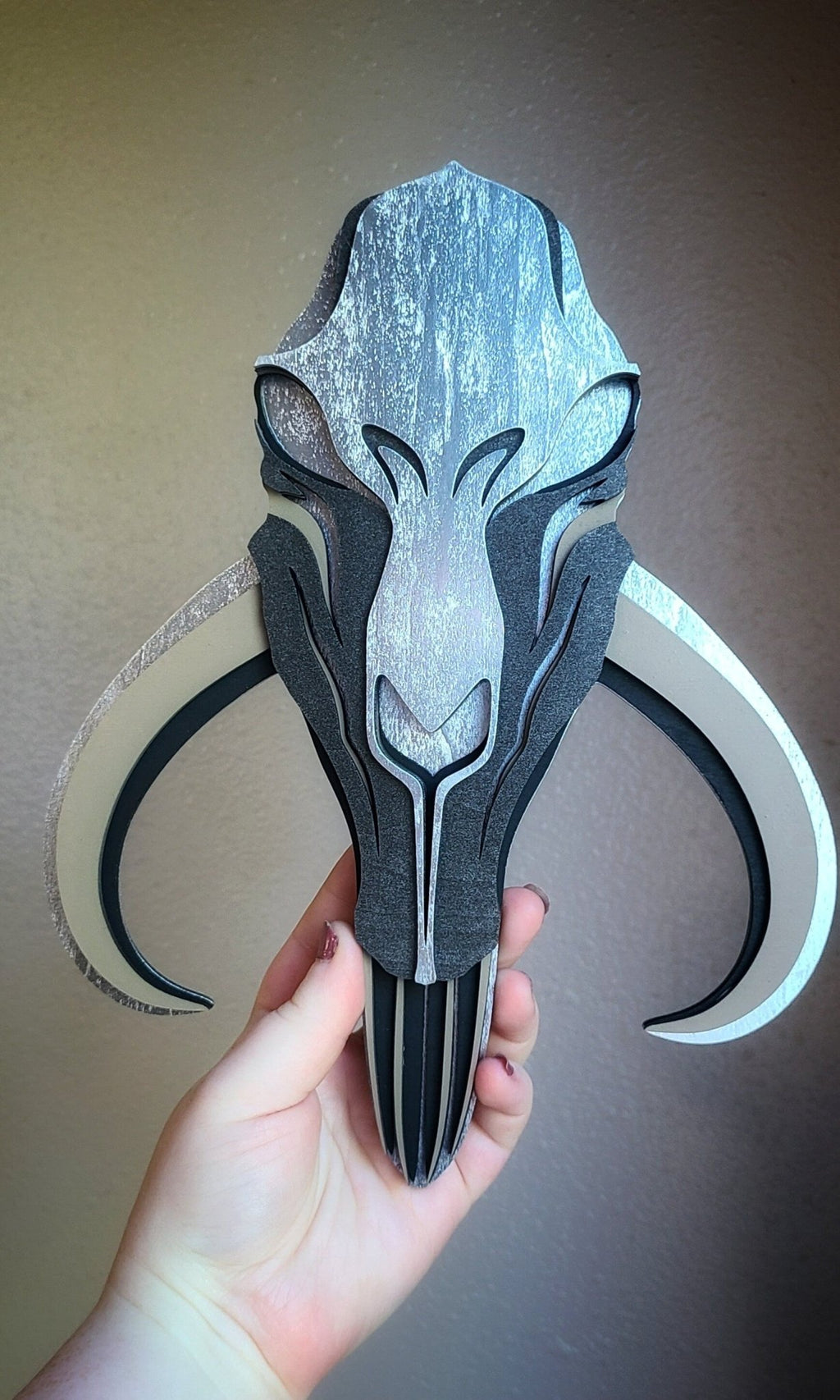 Handmade Made - To - Order 10" Wooden Layered Mythosaur Bounty Hunter Symbol TV Show Inspired Wall Decor - Wynne & Wiley